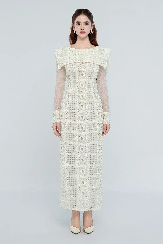 A - line midi dresses with floral prints for spring brunches Kinley Sheath Cape Shoulder Chanel Midi Dress A - line midi dresses with floral prints for spring brunches Kinley Sheath Cape Shoulder Chanel Midi Dress