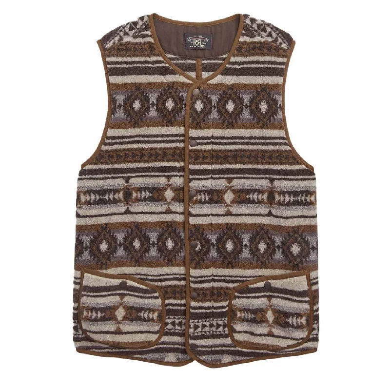 RRL by Ralph Lauren Buck Vest Brown Multi