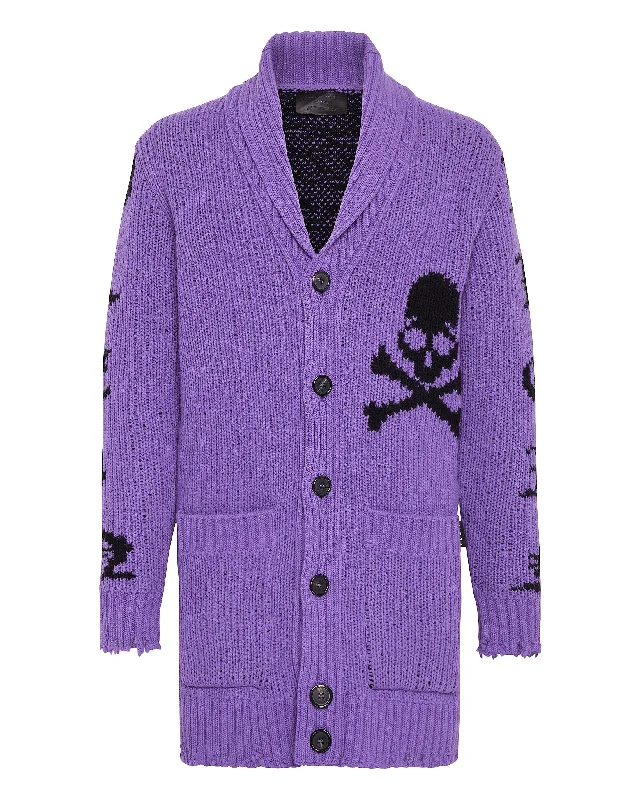 Cardigan Long Skull and Plein