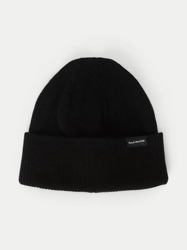 The Merino Wool Beanie in Black