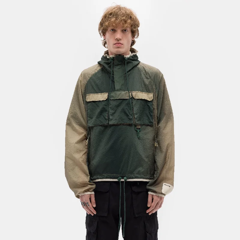 Packable Nylon Anorak in Gradient Green/Brown