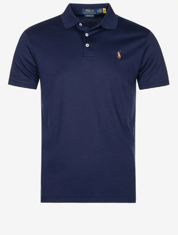 Slim Fit Pima Short Sleeve Polo Navy