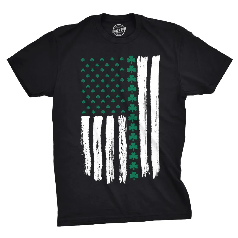 Shamrock American Flag Men's T Shirt